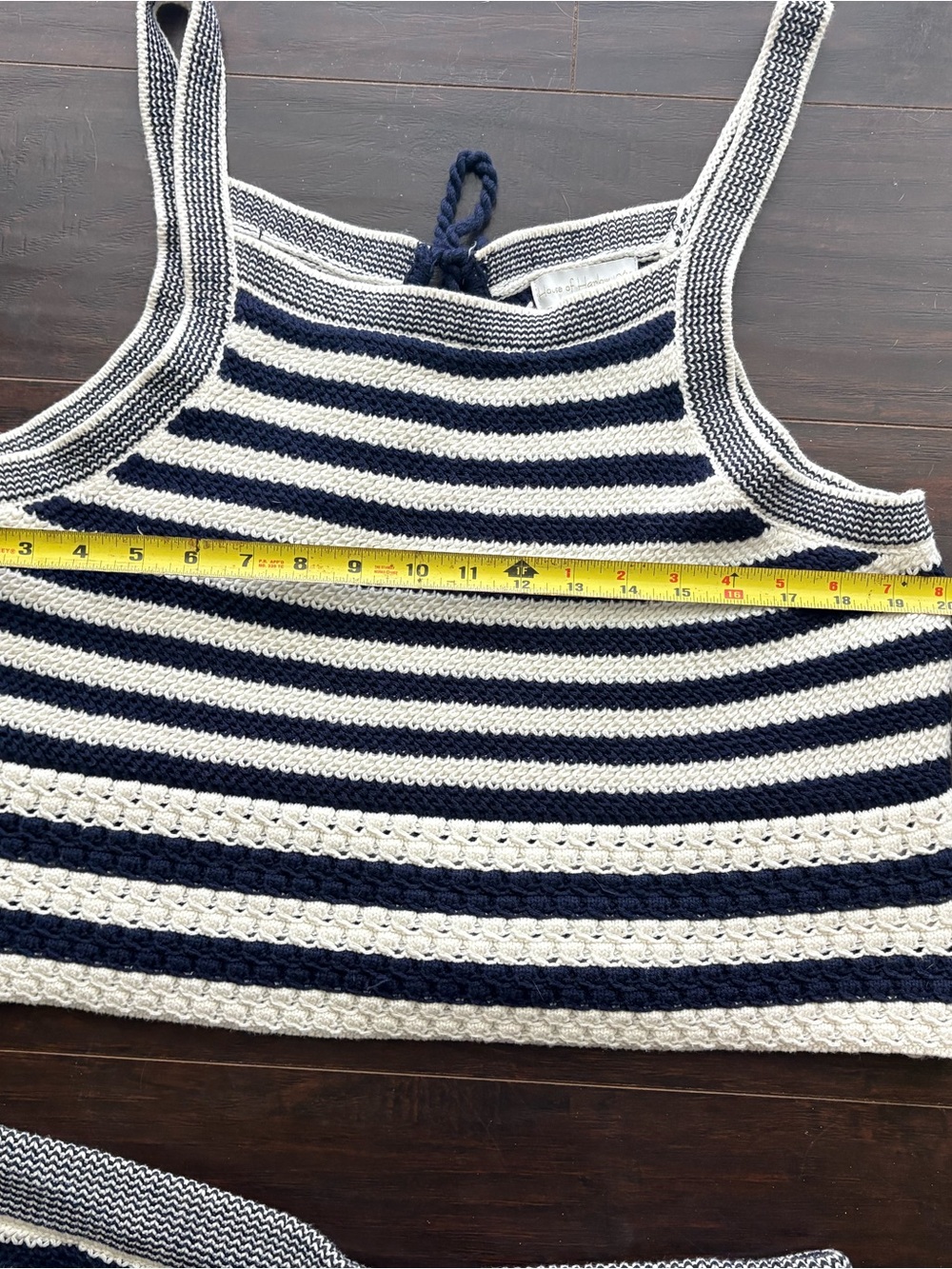 House of Harlow 1960 | Striped Crop Tank + Shorts | Navy & Cream | Size L - Picture 9 of 13